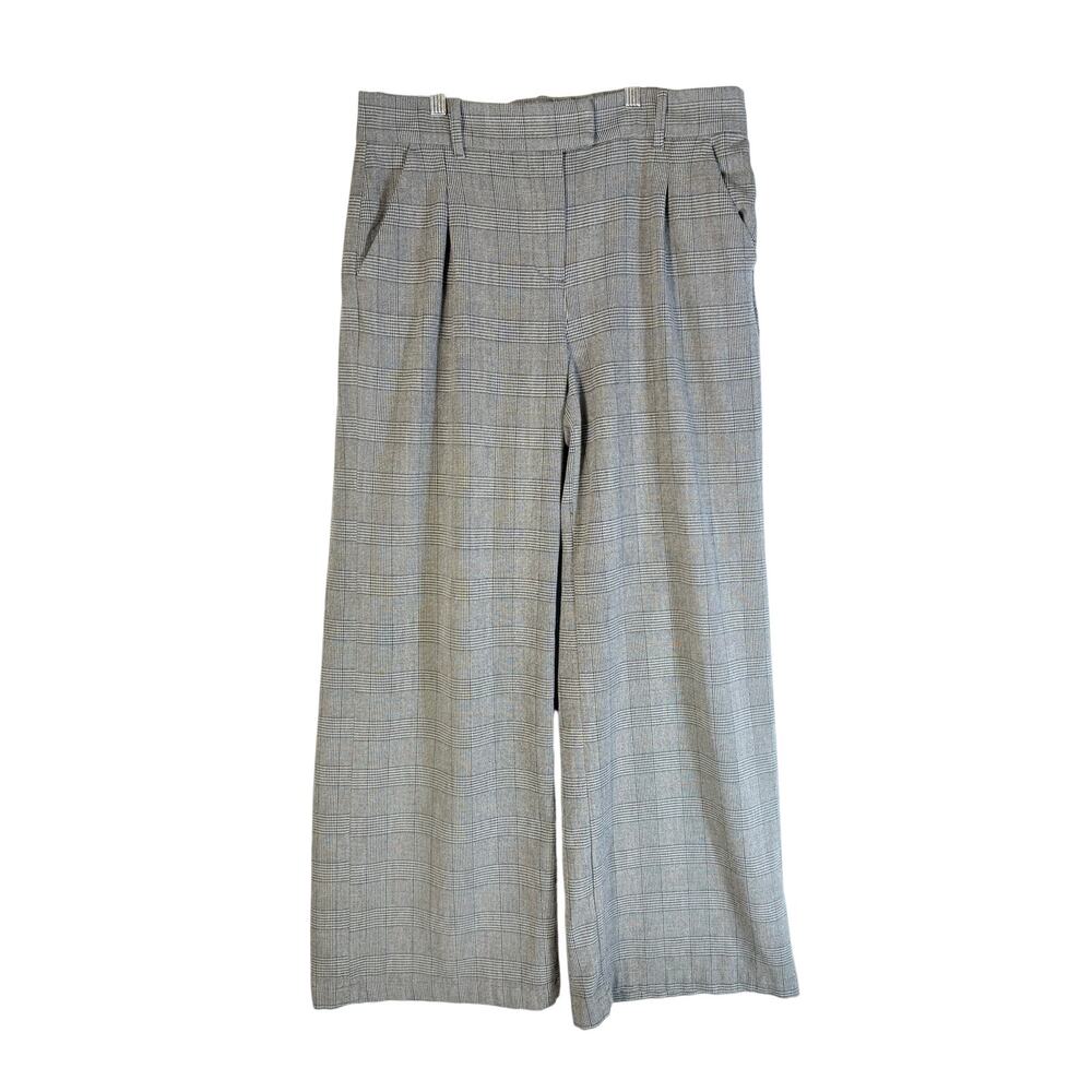 American Eagle Outfitters Gray Plaid Wide Leg Trousers
